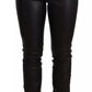 Dolce & Gabbana Black Leather Elastic Waist Trouser Pants