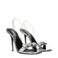 Versace Gray Leather Stiletto Heels Sandals