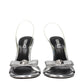 Versace Gray Leather Stiletto Heels Sandals