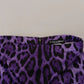 Dolce & Gabbana Purple Leopard Print Pencil Cut Mini Skirt