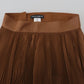 Dolce & Gabbana Beige Longuette Plisse Chiffon Midi Skirt