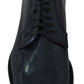 Dolce & Gabbana Blue Leather Derby Dress Formal Shoes