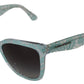 Dolce & Gabbana Elegant Blue Lace Detail Sunglasses