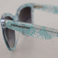 Dolce & Gabbana Elegant Blue Lace Detail Sunglasses