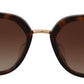 Dolce & Gabbana Irregular Brown Acetate Sunglasses for Women