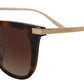 Dolce & Gabbana Irregular Brown Acetate Sunglasses for Women