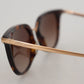 Dolce & Gabbana Irregular Brown Acetate Sunglasses for Women