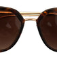 Dolce & Gabbana Irregular Brown Acetate Sunglasses for Women