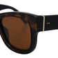 Dolce & Gabbana Chic Brown Acetate Sunglasses