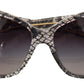 Dolce & Gabbana Chic White Lace Trimmed Sunglasses