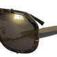 Dolce & Gabbana Chic Aviator Mirrored Brown Sunglasses