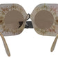 Dolce & Gabbana Elegant Beige Embellished Sunglasses