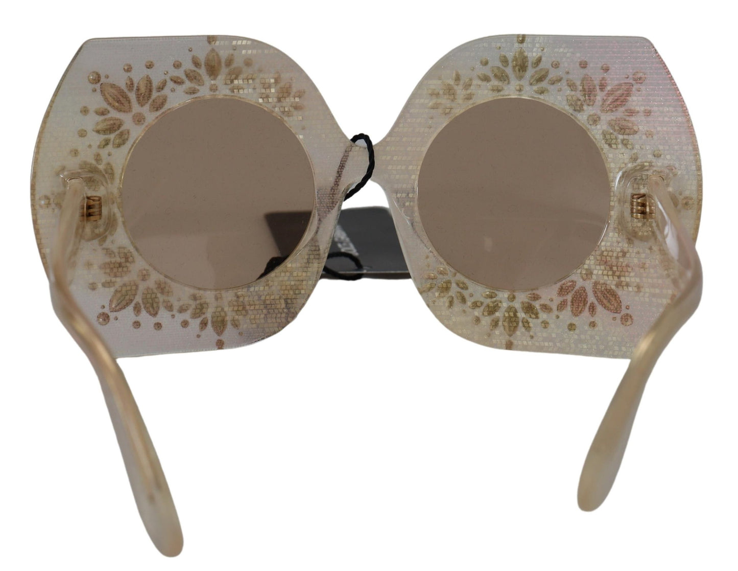 Dolce & Gabbana Elegant Beige Embellished Sunglasses