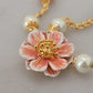 Dolce & Gabbana Elegant Floral Statement Charm Necklace