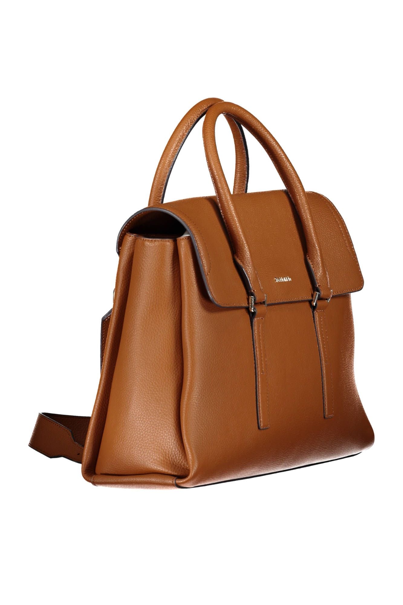 Calvin Klein Elegant Brown Handbag with Contrasting Details