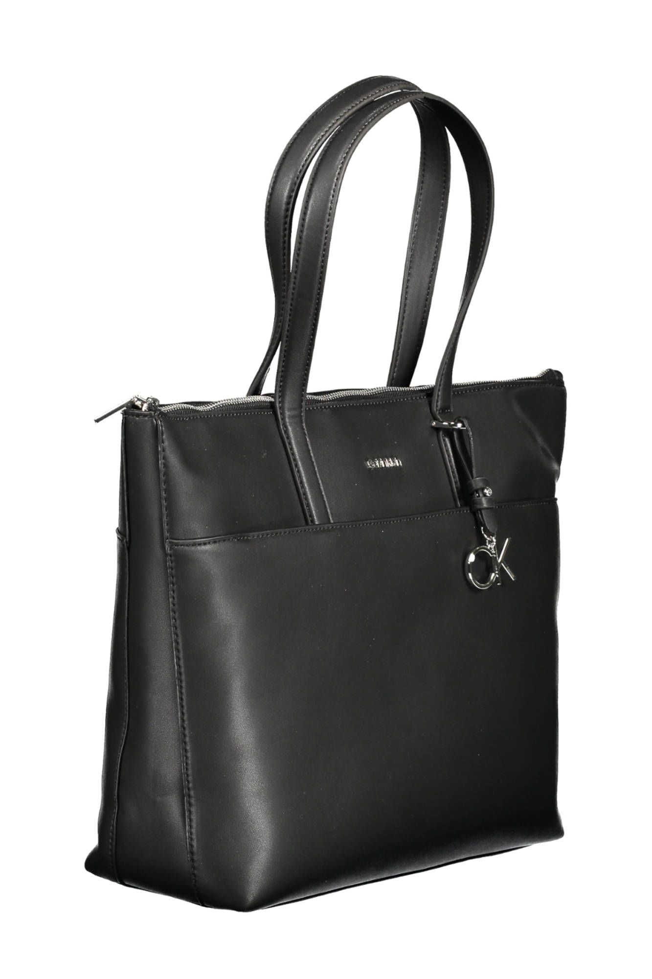 Calvin Klein Elegant Black Shoulder Bag with Contrasting Details