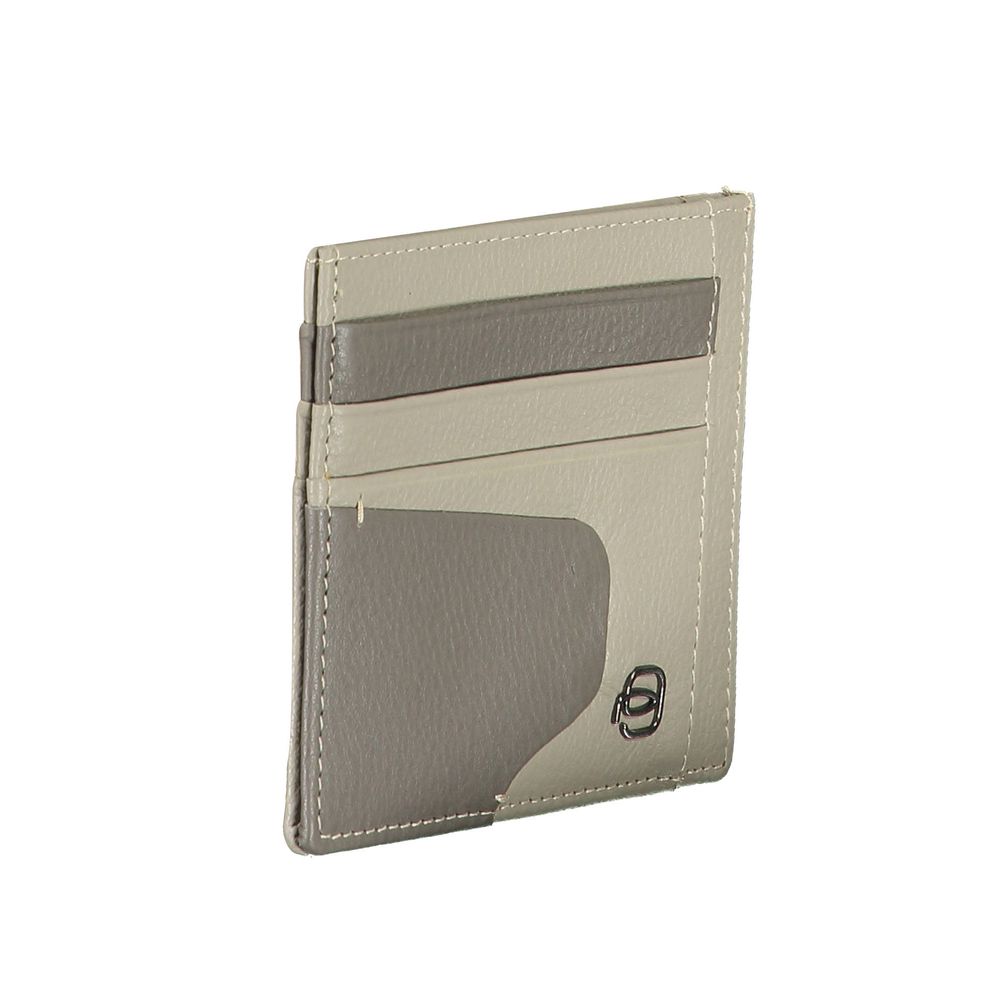 Piquadro Sleek Gray Leather RFID Card Holder