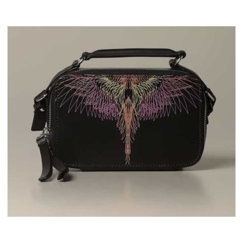 Marcelo Burlon Elegant Black Leather Crossbody Bag