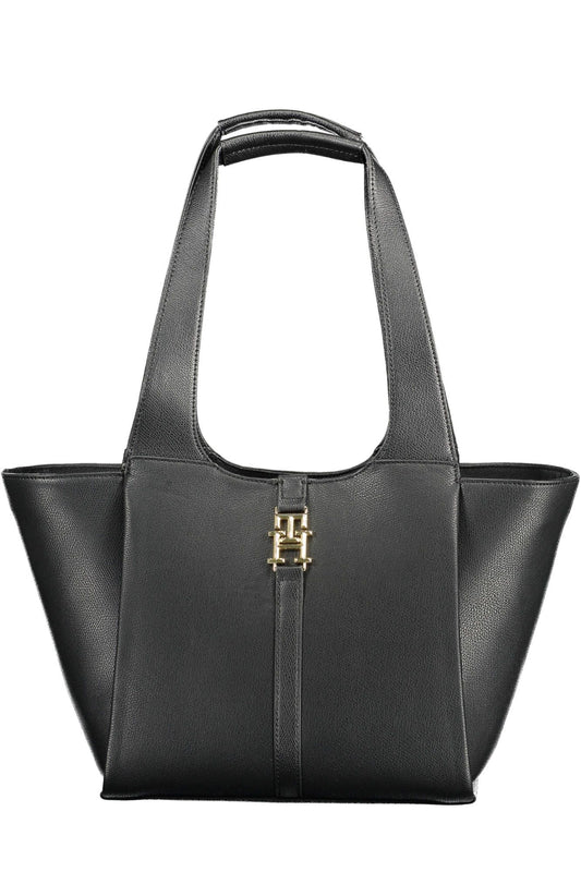 Tommy Hilfiger Chic Black Snap Closure Shoulder Bag