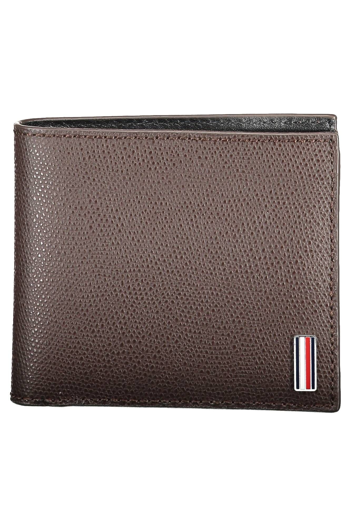 Tommy Hilfiger Elegant Brown Leather Dual Compartment Wallet