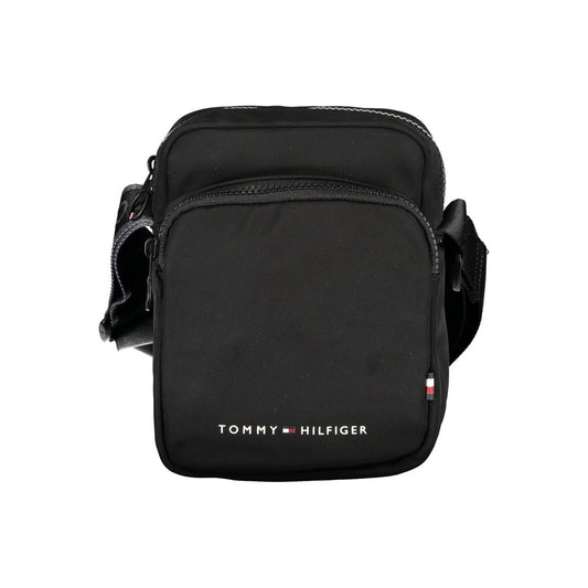 Tommy Hilfiger Sleek Black Shoulder Bag with Stylish Accents