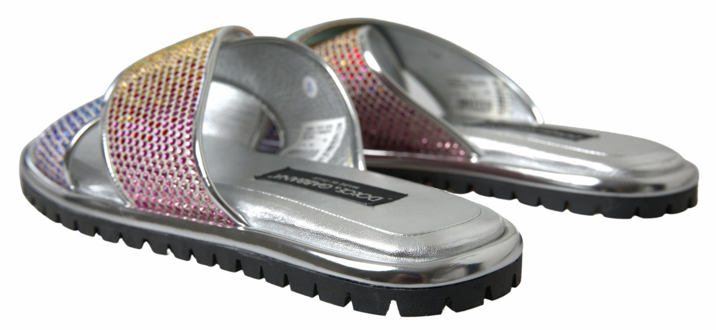 Dolce & Gabbana Dolce & Gabbana Sparkling Silver Slides