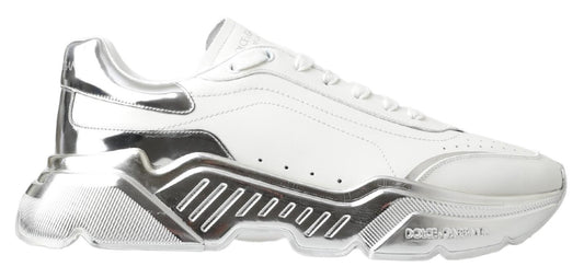 Dolce & Gabbana White Leather Sports DAYMASTER Sneakers Shoes