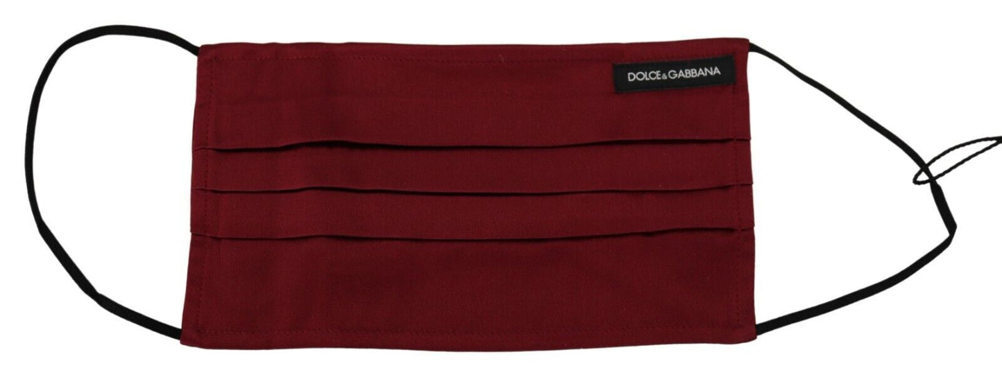 Dolce & Gabbana Elegant Maroon Silk Pleated Face Mask